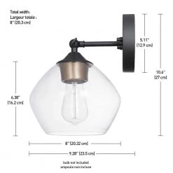Harrow 1-Light Matte Black Wall Sconce with Clear Glass Shade by Globe Electric 11 Harrow 1-Light Matte Black Wall Sconce with Clear Glass Shade by Globe Electric -Deals Globe Electric Store matte black globe electric wall sconces 51367 fa 1000