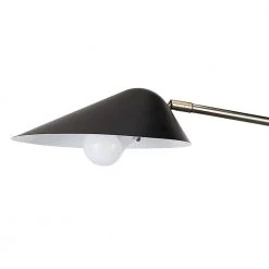 Finnick 1-Light Matte Black Plug-In or Hardwire Wall Sconce with Antique Brass Accent and LED Bulb Included by Globe Electric -Deals Globe Electric Store matte black globe electric wall sconces 51457 4f 1000