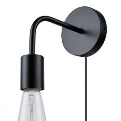 Holden 1-Light Matte Black Plug-In or Hardwire Wall Sconce with 6 ft. Cord by Globe Electric 13 Holden 1-Light Matte Black Plug-In or Hardwire Wall Sconce with 6 ft. Cord by Globe Electric -Deals Globe Electric Store matte black globe electric wall sconces 51787 1f 1000