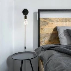 Holden 1-Light Matte Black Plug-In or Hardwire Wall Sconce with 6 ft. Cord by Globe Electric 17 Holden 1-Light Matte Black Plug-In or Hardwire Wall Sconce with 6 ft. Cord by Globe Electric -Deals Globe Electric Store matte black globe electric wall sconces 51787 31 1000