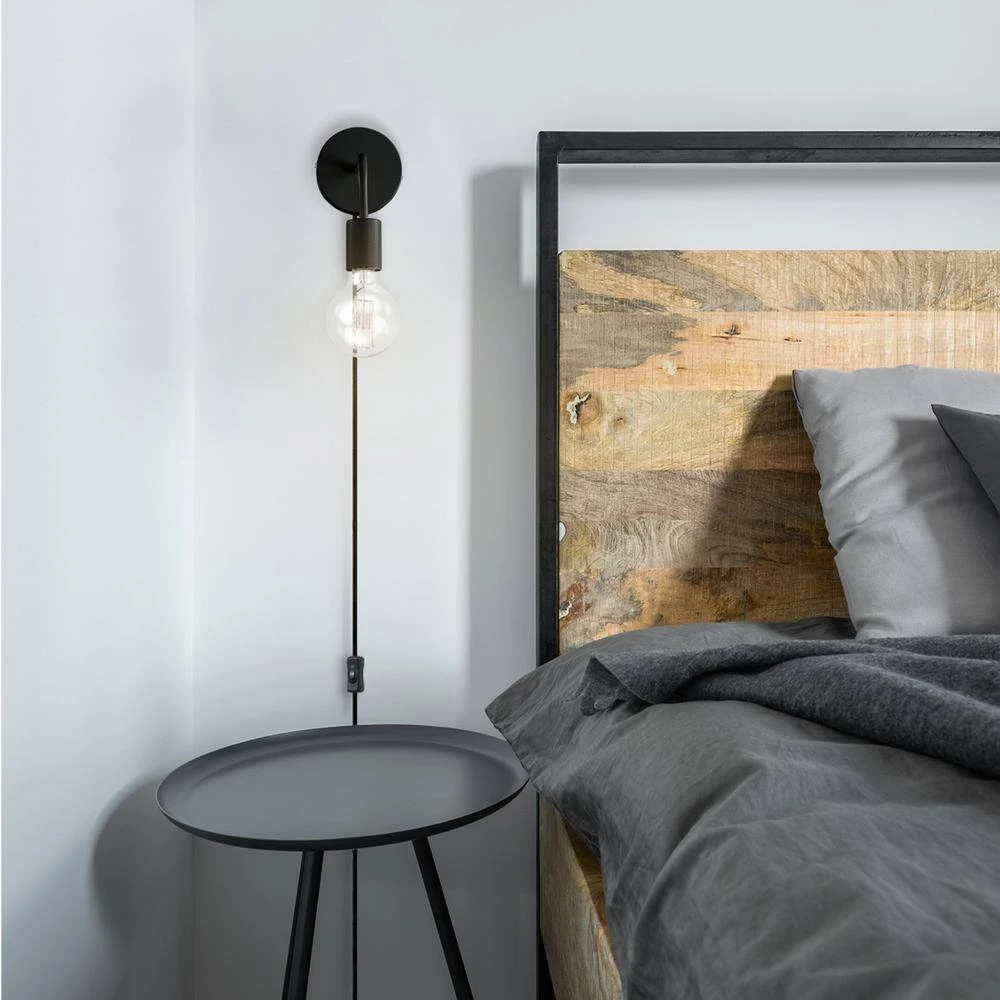 Holden 1-Light Matte Black Plug-In or Hardwire Wall Sconce with 6 ft. Cord by Globe Electric 9 Holden 1-Light Matte Black Plug-In or Hardwire Wall Sconce with 6 ft. Cord by Globe Electric - Image 9