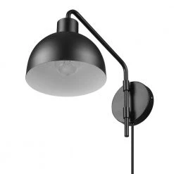 Carter 1-Light Matte Black Plug-In or Hardwire Wall Sconce with 6 ft. Cord by Globe Electric -Deals Globe Electric Store matte black globe electric wall sconces 51798 1f 1000