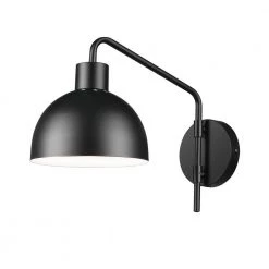 Carter 1-Light Matte Black Plug-In or Hardwire Wall Sconce with 6 ft. Cord by Globe Electric