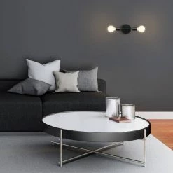 Lewis 2-Light Matte Black Plug-In or Hardwire Wall Sconce with 6 ft. Cord by Globe Electric 12 Lewis 2-Light Matte Black Plug-In or Hardwire Wall Sconce with 6 ft. Cord by Globe Electric -Deals Globe Electric Store matte black globe electric wall sconces 51800 4f 1000