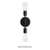 Lewis 2-Light Matte Black Plug-In or Hardwire Wall Sconce with 6 ft. Cord by Globe Electric