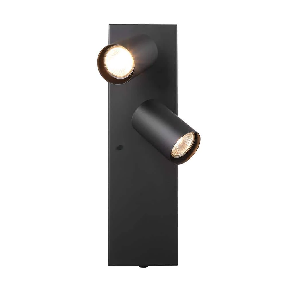 Davies 2-Light Matte Black Plug-In or Hardwire Wall Sconce with In-Line On/Off Switch by Globe Electric 1 Davies 2-Light Matte Black Plug-In or Hardwire Wall Sconce with In-Line On/Off Switch by Globe Electric