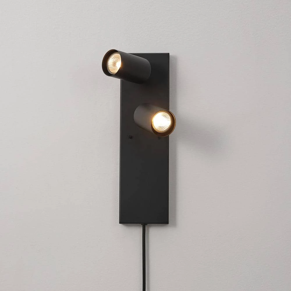 Davies 2-Light Matte Black Plug-In or Hardwire Wall Sconce with In-Line On/Off Switch by Globe Electric 3 Davies 2-Light Matte Black Plug-In or Hardwire Wall Sconce with In-Line On/Off Switch by Globe Electric - Image 3