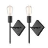 Rotterdam 1-Light Matte Black Plug-In or Hardwire Wall Sconce (2-Pack) by Globe Electric