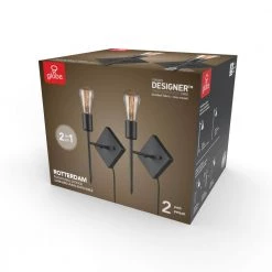 Rotterdam 1-Light Matte Black Plug-In or Hardwire Wall Sconce (2-Pack) by Globe Electric -Deals Globe Electric Store matte black globe electric wall sconces 51862 fa 1000