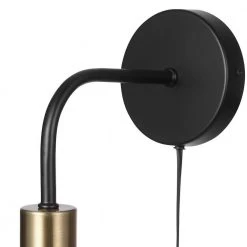Holden 1-Light Matte Black Plug-In or Hardwire Wall Sconce with Matte Brass Socket by Globe Electric 13 Holden 1-Light Matte Black Plug-In or Hardwire Wall Sconce with Matte Brass Socket by Globe Electric -Deals Globe Electric Store matte black globe electric wall sconces 91002302 1f 1000