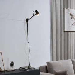 MRDK by Globe 1-Light Matte Black LED Integrated Plug In Wall Sconce with Swing Arm and and Adjustable Shade by Globe Electric -Deals Globe Electric Store matte black globe electric wall sconces 91002618 c3 1000