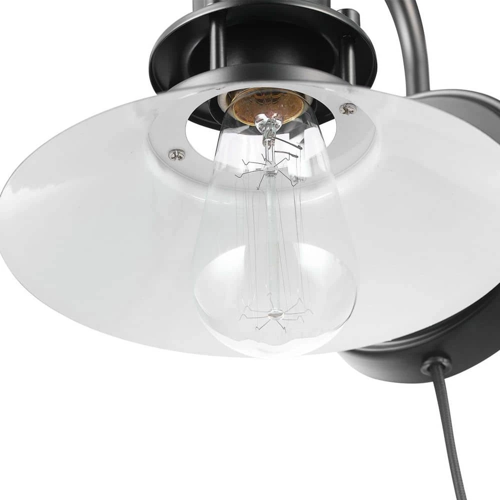 1-Light Matte Black Plug-In or Hardwire Wall Sconce, In-Line On/Off Rocker Switch by Globe Electric 6 1-Light Matte Black Plug-In or Hardwire Wall Sconce, In-Line On/Off Rocker Switch by Globe Electric - Image 6