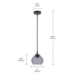 Harrow 1-Light Matte Black Shaded Pendant Light with Smoked Glass Shade by Globe Electric -Deals Globe Electric Store matte black with smoked glass globe electric chandeliers 91002192 4f 1000
