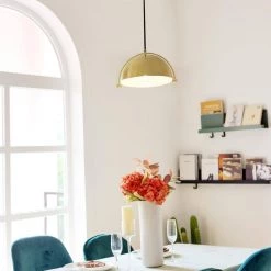 Dolores 1-Light Matte Brass Standard Mini Pendant by Globe Electric -Deals Globe Electric Store matte brass globe electric chandeliers 61261 31 1000