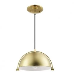 Dolores 1-Light Matte Brass Standard Mini Pendant by Globe Electric