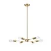 6-Light Matte Brass Chandelier with Adjustable Hanging Height by Globe Electric