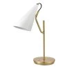 Hartford 18 in. Matte Brass Desk Lamp with Matte White Shade by Globe Electric
