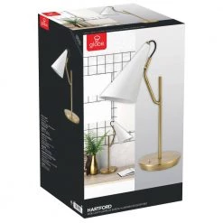 Hartford 18 in. Matte Brass Desk Lamp with Matte White Shade by Globe Electric -Deals Globe Electric Store matte brass globe electric desk lamps 52096 76 1000