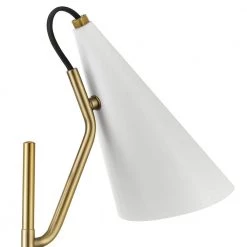 Hartford 18 in. Matte Brass Desk Lamp with Matte White Shade by Globe Electric -Deals Globe Electric Store matte brass globe electric desk lamps 52096 c3 1000