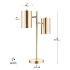 Pratt 20 in. 2-Light Matte Brass Desk Lamp with Rotary Switch on Shades by Globe Electric -Deals Globe Electric Store matte brass globe electric desk lamps 52913 1f 1000