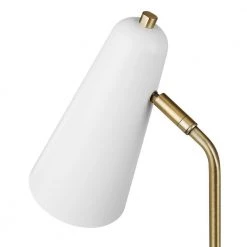 Aemilia 18 in. Matte Brass Desk Lamp with Matte White Shade, CEC Title 20 LED Bulb Included by Globe Electric -Deals Globe Electric Store matte brass globe electric desk lamps 91000434 44 1000