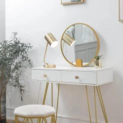 Jordan 15 in. Matte Brass Desk Lamp with In-Line On/Off Rocker Switch by Globe Electric -Deals Globe Electric Store matte brass globe electric desk lamps 91000674 1f 1000