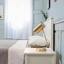 Jordan 15 in. Matte Brass Desk Lamp with In-Line On/Off Rocker Switch by Globe Electric -Deals Globe Electric Store matte brass globe electric desk lamps 91000674 4f 1000