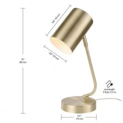 Jordan 15 in. Matte Brass Desk Lamp with In-Line On/Off Rocker Switch by Globe Electric -Deals Globe Electric Store matte brass globe electric desk lamps 91000674 d4 1000