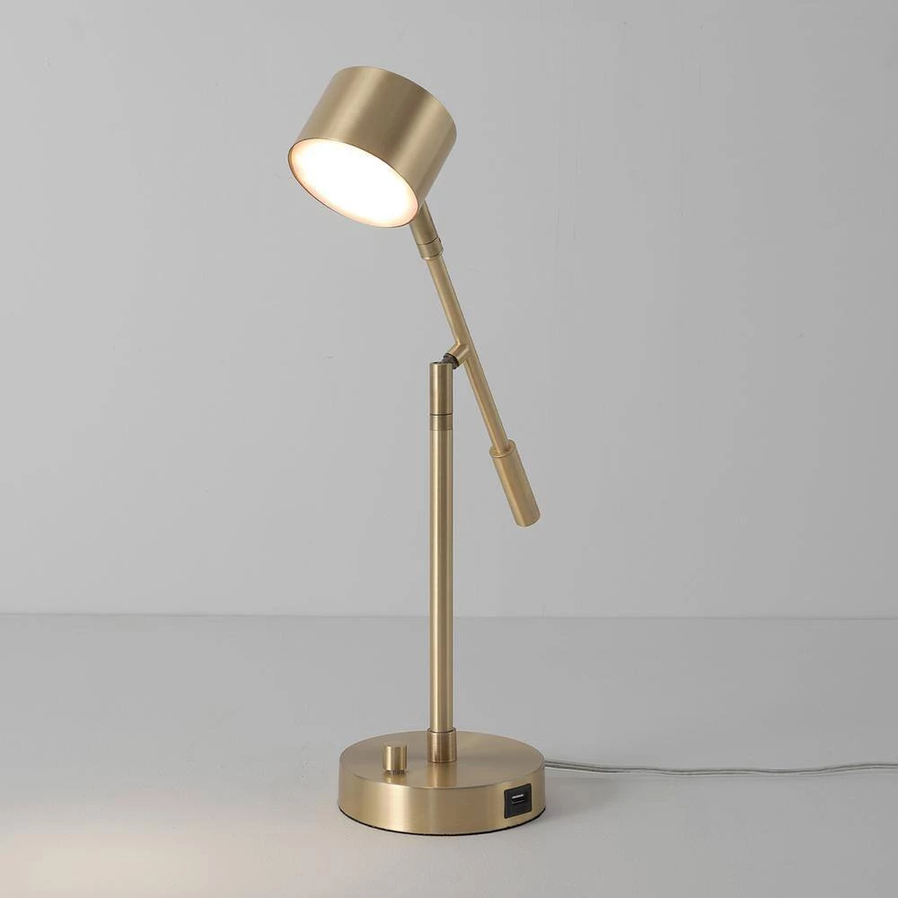 Aristocrat 16 in. Matte Brass LED Integrated Desk Lamp with 2.1A USB Port by Globe Electric 7 Aristocrat 16 in. Matte Brass LED Integrated Desk Lamp with 2.1A USB Port by Globe Electric - Image 7