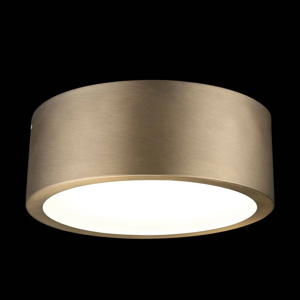Edinburg 10.2 in. Matte Brass LED Integrated Flush Mount with Frosted Glass Shade by Globe Electric 2 Edinburg 10.2 in. Matte Brass LED Integrated Flush Mount with Frosted Glass Shade by Globe Electric - Image 2