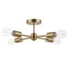 Vane 17 in. 4-Light Matte Brass Semi-Flush Mount by Globe Electric