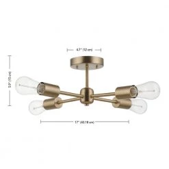 Vane 17 in. 4-Light Matte Brass Semi-Flush Mount by Globe Electric -Deals Globe Electric Store matte brass globe electric flush mount lights 61122 fa 1000