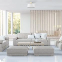 Maria 15.7 in. 1-Light Matte Brass Flush Mount with White Fabric Shade by Globe Electric -Deals Globe Electric Store matte brass globe electric flush mount lights 61273 c3 1000