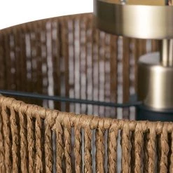 14 in. 1-Light Matte Brass Semi-Flush Mount Ceiling Light with Paper Twine Shade by Globe Electric 14 14 in. 1-Light Matte Brass Semi-Flush Mount Ceiling Light with Paper Twine Shade by Globe Electric -Deals Globe Electric Store matte brass globe electric flush mount lights 91002844 4f 1000