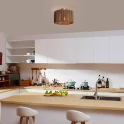 14 in. 1-Light Matte Brass Semi-Flush Mount Ceiling Light with Paper Twine Shade by Globe Electric 13 14 in. 1-Light Matte Brass Semi-Flush Mount Ceiling Light with Paper Twine Shade by Globe Electric -Deals Globe Electric Store matte brass globe electric flush mount lights 91002844 c3 1000