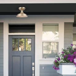 Kurt 1-Light Matte Brass Outdoor Indoor Semi-Flush Mount Light by Globe Electric 21 Kurt 1-Light Matte Brass Outdoor Indoor Semi-Flush Mount Light by Globe Electric -Deals Globe Electric Store matte brass globe electric outdoor flush mount lights 44843 31 1000