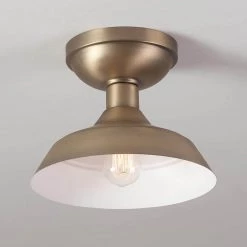 Kurt 1-Light Matte Brass Outdoor Indoor Semi-Flush Mount Light by Globe Electric 14 Kurt 1-Light Matte Brass Outdoor Indoor Semi-Flush Mount Light by Globe Electric -Deals Globe Electric Store matte brass globe electric outdoor flush mount lights 44843 66 1000
