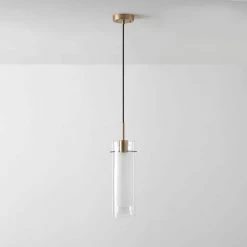 Sydney 1-Light Matte Brass Pendant Light with Clear Glass Outer Shade and Frosted Glass Insert by Globe Electric 15 Sydney 1-Light Matte Brass Pendant Light with Clear Glass Outer Shade and Frosted Glass Insert by Globe Electric -Deals Globe Electric Store matte brass globe electric pendant lights 91002298 fa 1000