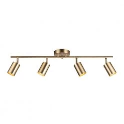 Pratt 30 in. 4-Light Matte Brass Track Lighting by Globe Electric
