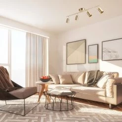 Pratt 30 in. 4-Light Matte Brass Track Lighting by Globe Electric -Deals Globe Electric Store matte brass globe electric track lighting kits 59822 c3 1000