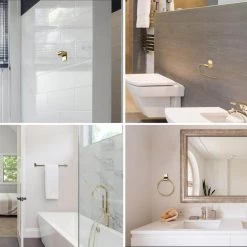 Alexandria 21.4 in. 3-Light Matte Brass Vanity Light with Bath Set (5-Piece) by Globe Electric -Deals Globe Electric Store matte brass globe electric vanity lighting 51563 31 1000