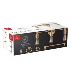 Alexandria 21.4 in. 3-Light Matte Brass Vanity Light with Bath Set (5-Piece) by Globe Electric -Deals Globe Electric Store matte brass globe electric vanity lighting 51563 76 1000