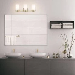Marcie 24 in. 3-Light Matte brass Vanity Light with Frosted Glass Shades by Globe Electric 15 Marcie 24 in. 3-Light Matte brass Vanity Light with Frosted Glass Shades by Globe Electric -Deals Globe Electric Store matte brass globe electric vanity lighting 51616 31 1000