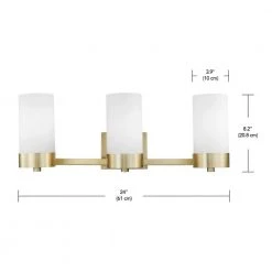 Marcie 24 in. 3-Light Matte brass Vanity Light with Frosted Glass Shades by Globe Electric 14 Marcie 24 in. 3-Light Matte brass Vanity Light with Frosted Glass Shades by Globe Electric -Deals Globe Electric Store matte brass globe electric vanity lighting 51616 fa 1000