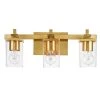 Dakota 20 in. 3-Light Matte Brass Vanity Light with Clear Glass Shades by Globe Electric