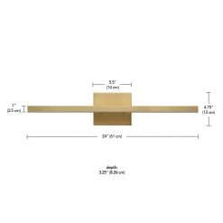 Jensen 24 in. 2-Light Matte Brass LED Integrated Vanity Light with Frosted Diffuser by Globe Electric -Deals Globe Electric Store matte brass globe electric vanity lighting 91002194 d4 1000