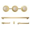 20 in. 3-Light Matte Brass Vanity Light with All-in-One 4-Piece Bathroom Accessory Set by Globe Electric