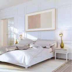 Magnus Matte Brass LED Integrated Plug-In or Hardwired Wall Sconce, 2-Pack by Globe Electric -Deals Globe Electric Store matte brass globe electric wall sconces 91000673 c3 1000