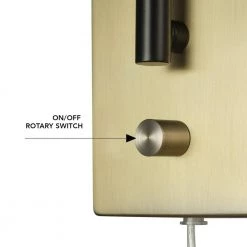 1-Light Matte Brass Plug-In or Hardwire Wall Sconce with Matte Black Accents, 6 ft. Clear Cord, On/Off Rotary Switch by Globe Electric 14 1-Light Matte Brass Plug-In or Hardwire Wall Sconce with Matte Black Accents, 6 ft. Clear Cord, On/Off Rotary Switch by Globe Electric -Deals Globe Electric Store matte brass globe electric wall sconces 91002864 4f 1000