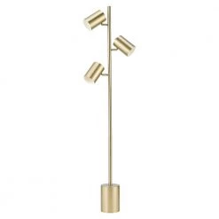 Pratt 63 in. 3-Light Matte Soft Gold Floor Lamp with Large Weighted Base by Globe Electric